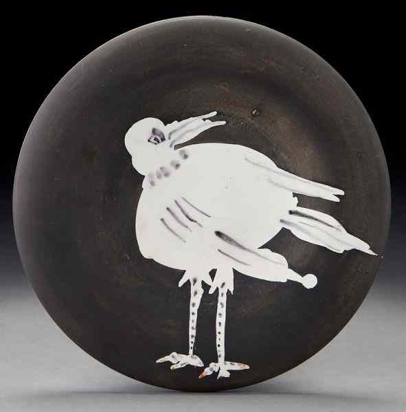 Appraisal: Pablo Picasso ''Bird no '' ceramic plate partially glazed and