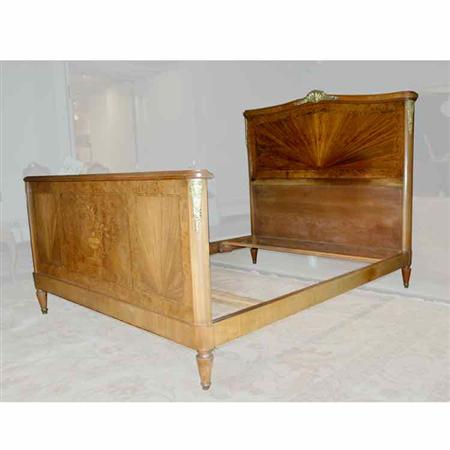 Appraisal: Louis XVI Style Metal Mounted Marquetry Inlaid Walnut Bedstead Estimate