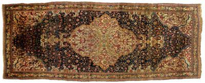 Appraisal: Bijar medallion carpet ornate ivory central medallion on dark blue