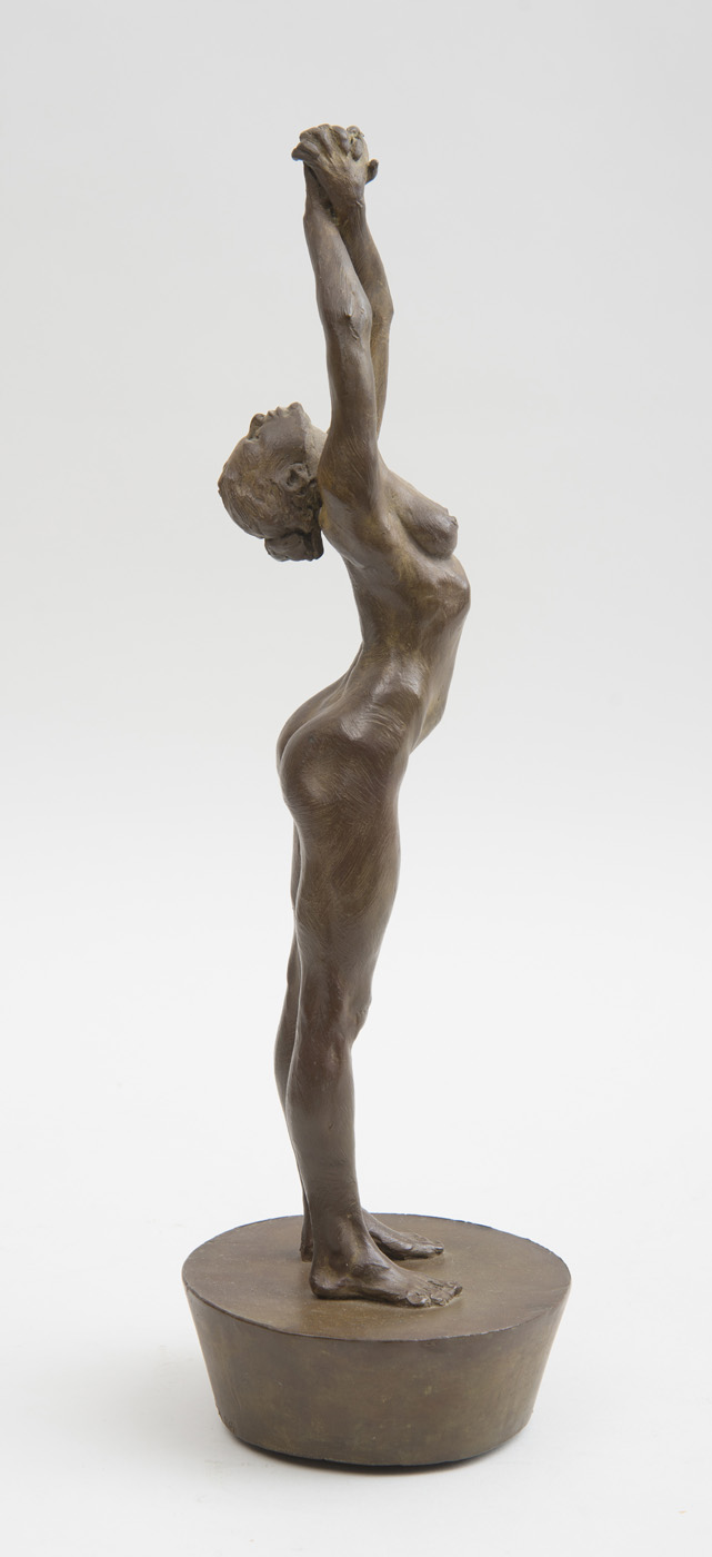 Appraisal: ROBERT GRAHAM - GINA REACHING UP WITH HANDS Bronze with