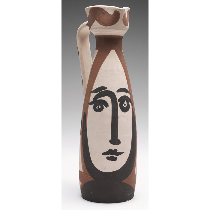 Appraisal: Pablo Picasso handled vessel hand painted stylized portrait marked Edition