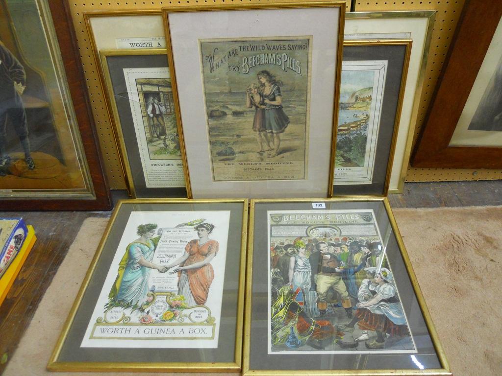 Appraisal: A collection of seven late th century Beecham's advertising engravings