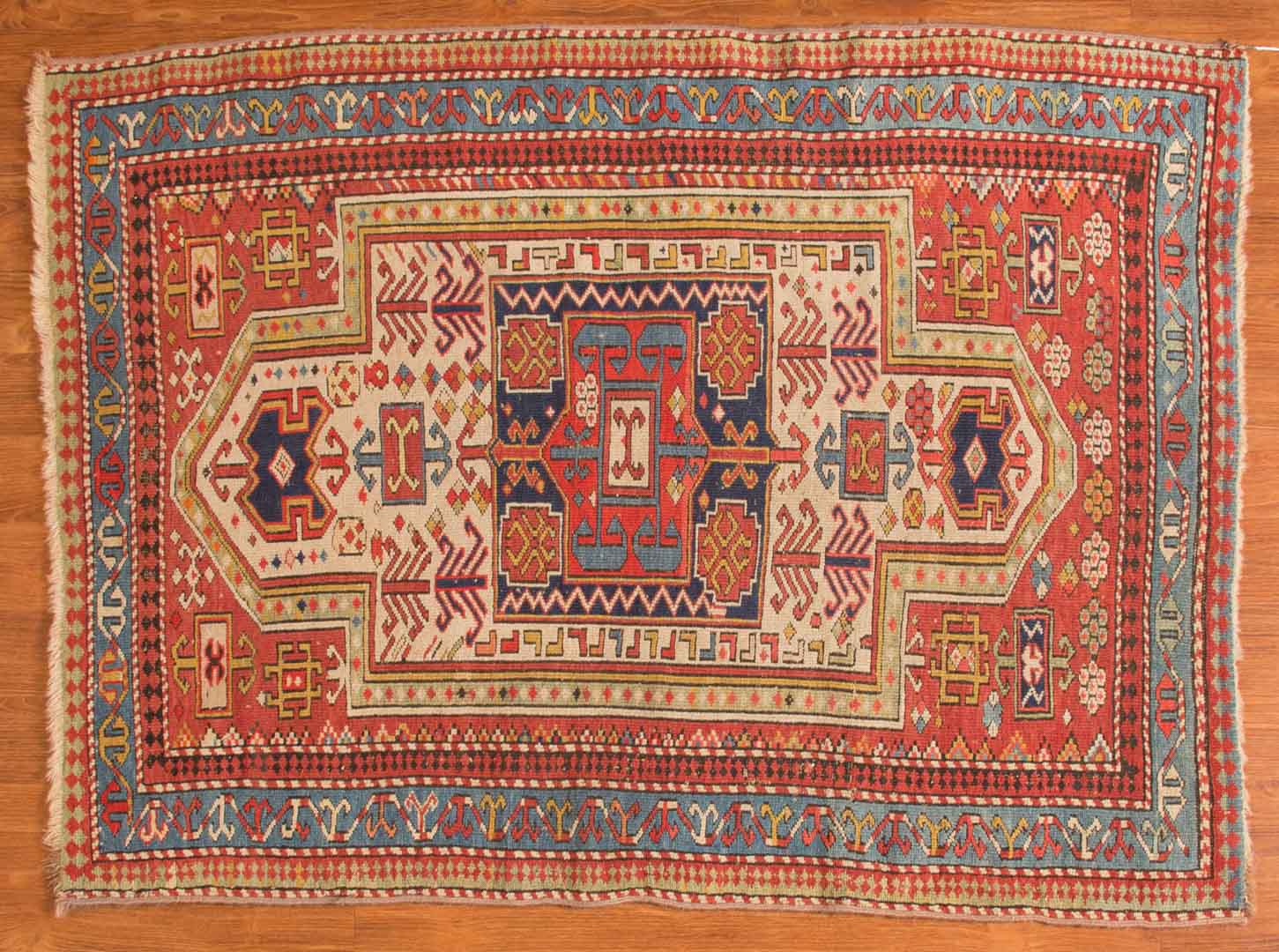 Appraisal: Antique Kazak double prayer rug approx x Caucasus circa Condition