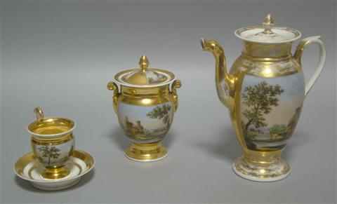 Appraisal: CONTINENTAL PART COFFEE SERVICE Mid- th century of oval shape