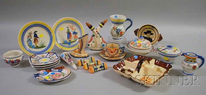 Appraisal: Twenty-one Pieces of French Quimper Faience Tableware and Articles including