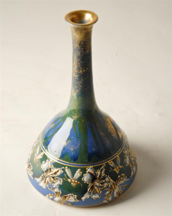 Appraisal: A Teplitz Porcelain Bottle Vase having a green drip glaze