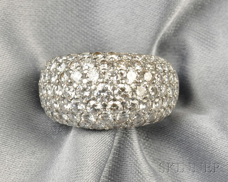 Appraisal: Platinum and Diamond Ring Tiffany Co pave-set with full-cut diamond