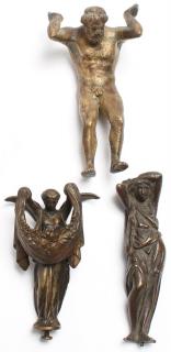 Appraisal: Neoclassical Bronze or Gilt Metal Figures Probably furniture elements Largest