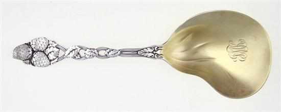 Appraisal: Tiffany Co sterling strawberry pattern serving spoon New York circa