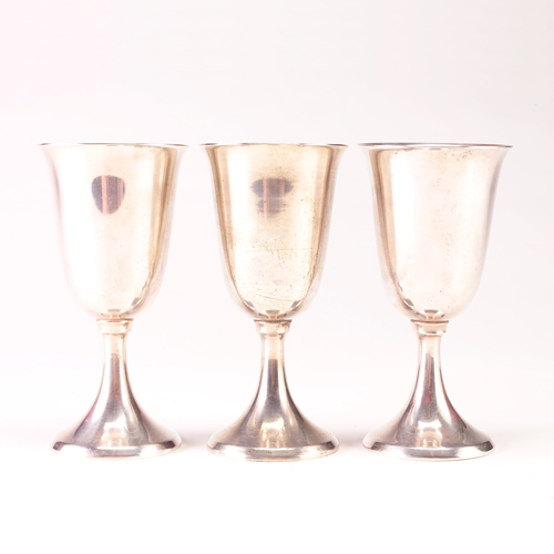 Appraisal: Three sterling chalices t o