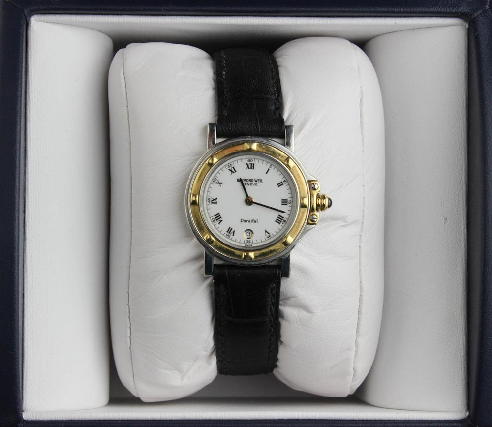 Appraisal: RAYMOND WEIL PARSIFAL TWO-TONED LADIES WATCH model white dial with