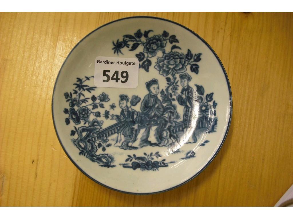 Appraisal: Early Worcester blue and white Three Ladies pattern small circular