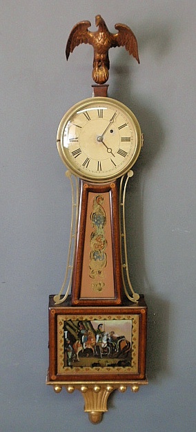 Appraisal: - English presentation banjo clock c with an eagle finial