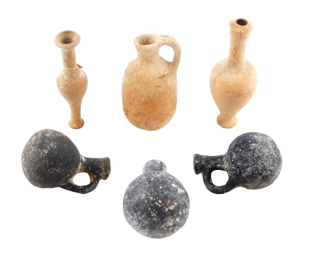 Appraisal: ANTIQUITY Holy Land small vessels six pieces BC - st