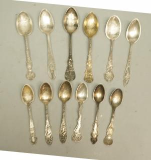 Appraisal: pc Sterling Souvenir Spoons demitasse te pc Sterling Souvenir Spoons