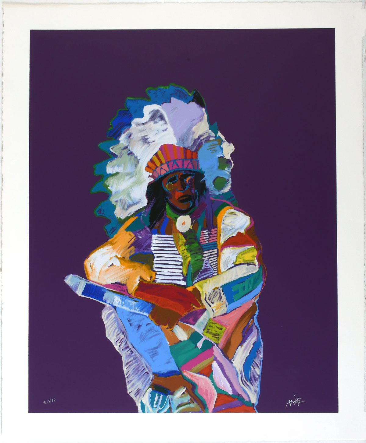 Appraisal: NIETO John W American - ''Chief'' Serigraph '' x ''