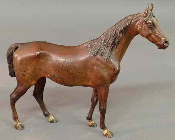 Appraisal: Cold painted bronze stallion probably late th c and with