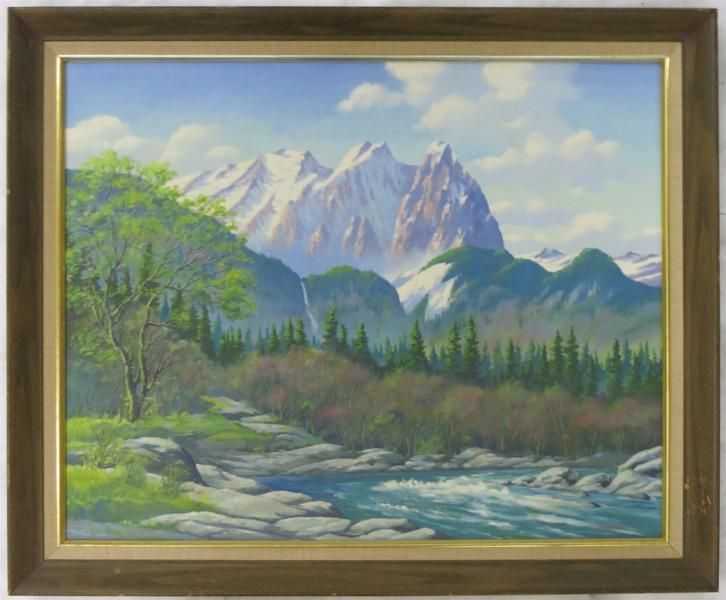 Appraisal: PARKER MCCALLISTER OIL ON CANVAS BOARD American - Mountain landscape