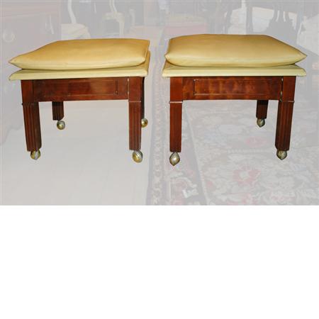 Appraisal: Pair of Mahogany Stools Estimate -