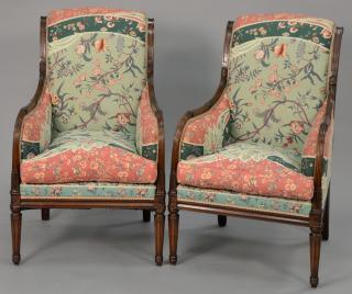 Appraisal: Baker Furniture pair of Sheraton style armchairs very clean upholstery