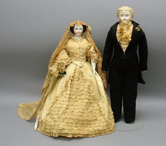 Appraisal: E Clear parian bride and groom Emma Clear Jenny Lind