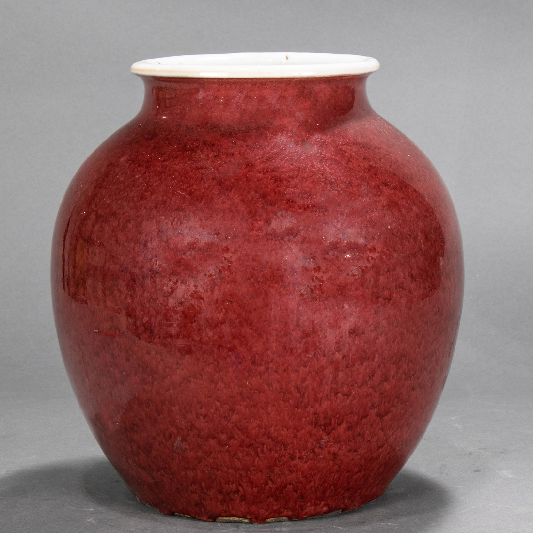 Appraisal: OXBLOOD GLAZED VASE Oxblood glazed vase of globular form with