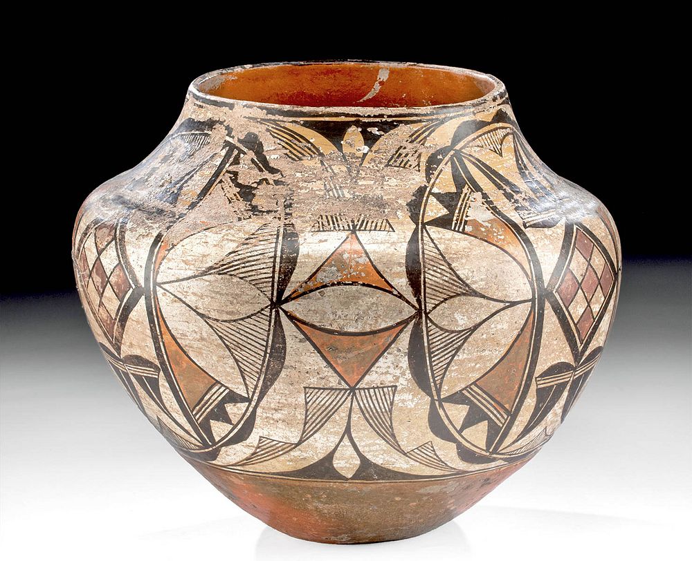 Appraisal: Early th C Acoma Polychrome Jar w Painted Motif Native