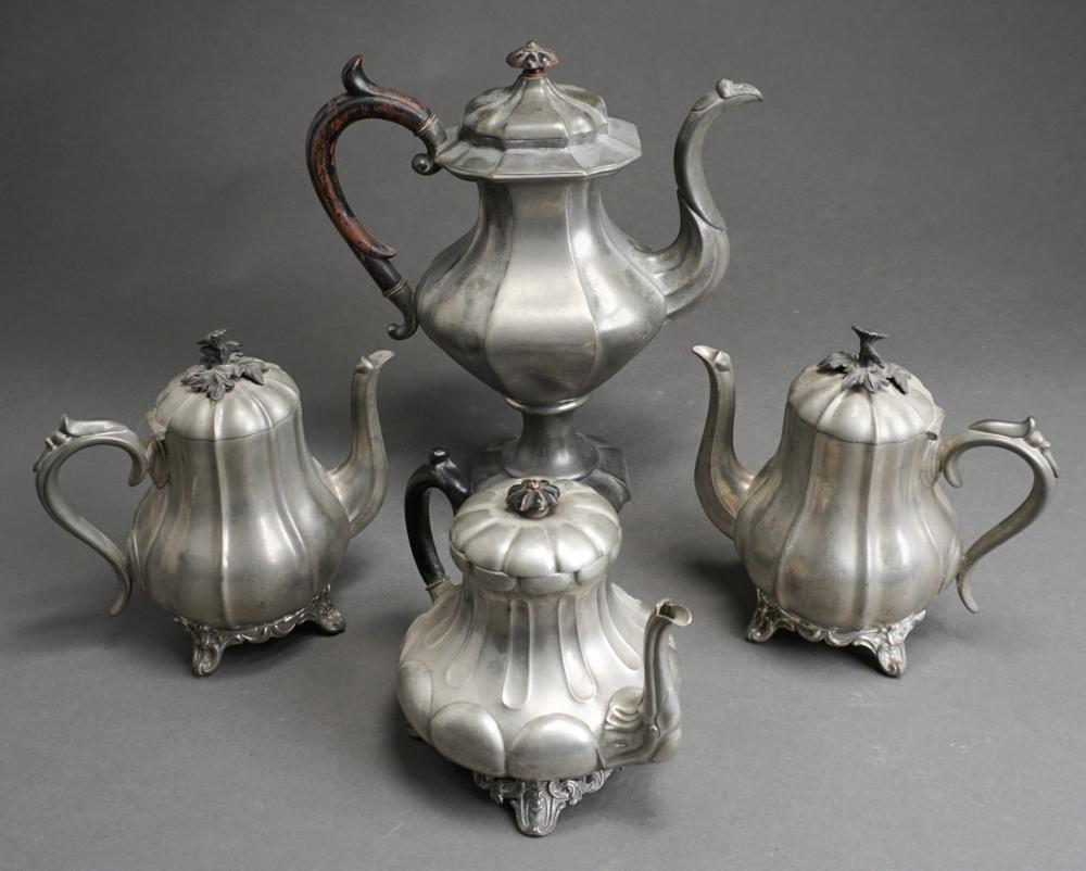 Appraisal: Four Assorted Pewter Teapots made by James Dixon and Sons