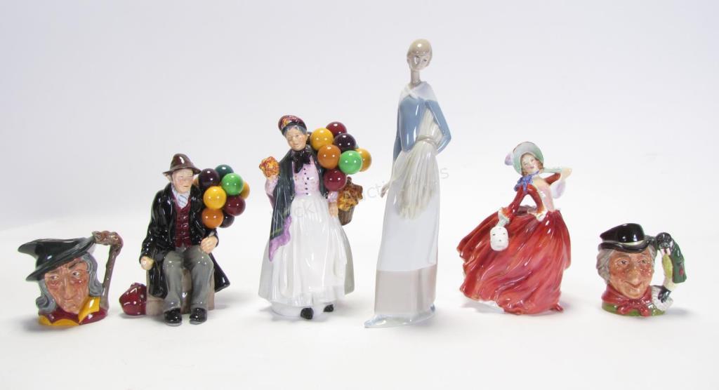 Appraisal: Group of Lladro and Royal Doulton Porcelain six total Lladro