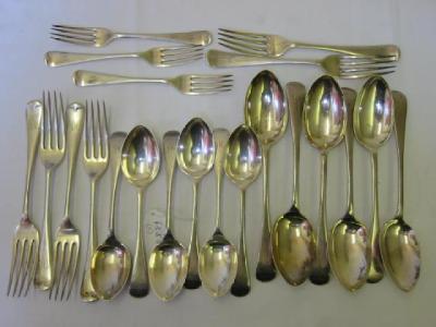 Appraisal: A PART SET OF EDWARDIAN FLATWARE Old English pattern comprising