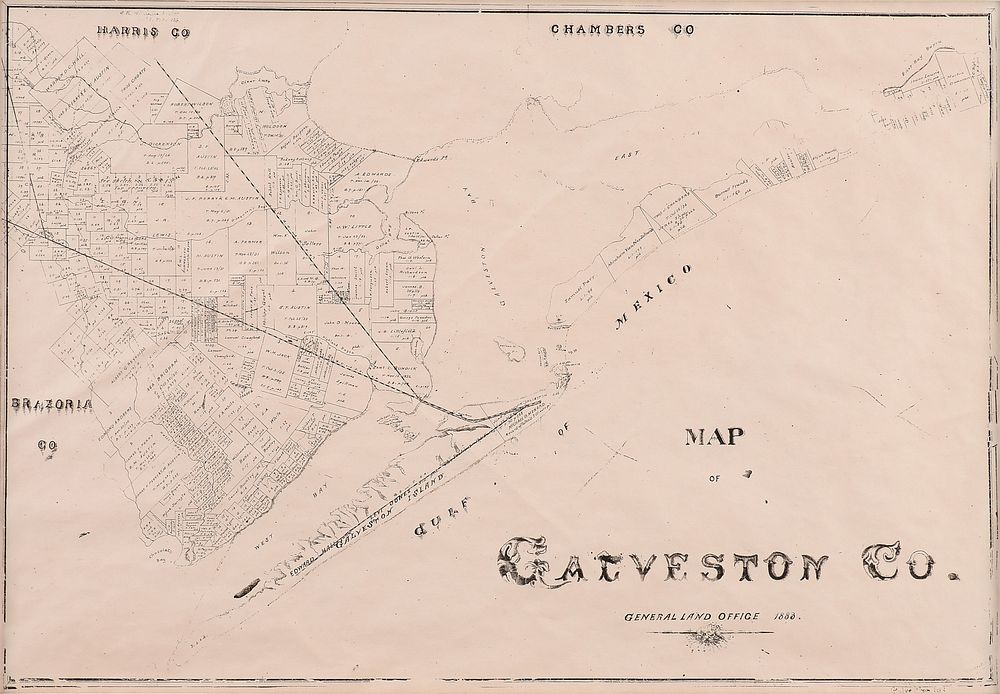 Appraisal: A FACSIMILE DECORATIVE MAP Map of Galveston Co General Land