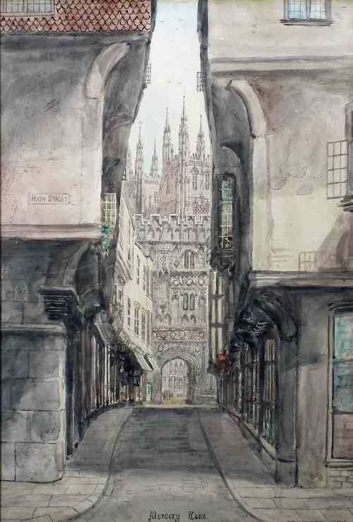 Appraisal: S J Toby Nash - - Watercolour - ''Mercery Lane