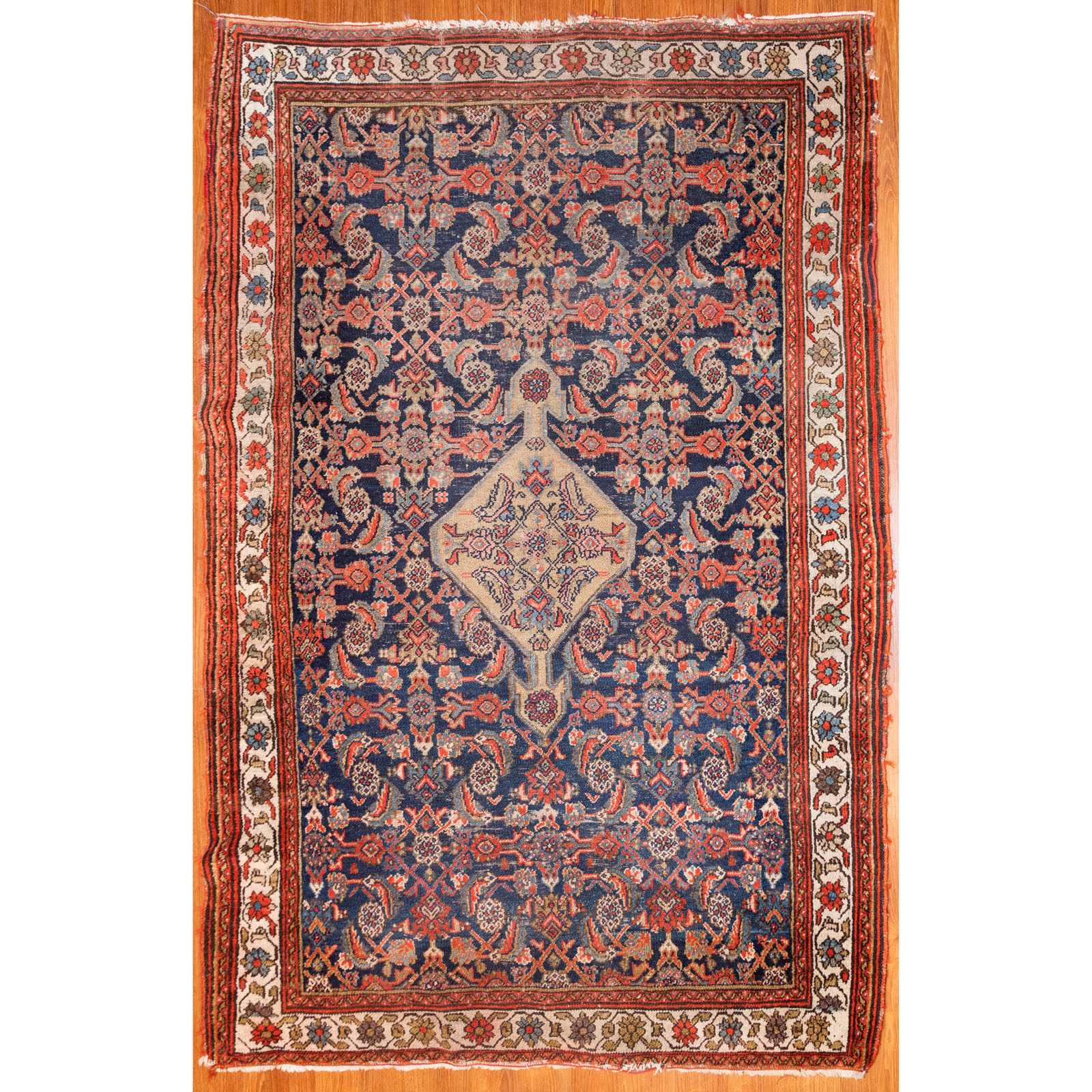 Appraisal: ANTIQUE HAMADAN RUG PERSIA X First quarter- th century hand-knotted