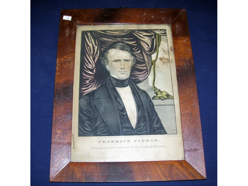 Appraisal: Franklin Pierce Currier Ives Lithograph Fourteenth President Small folio Framed