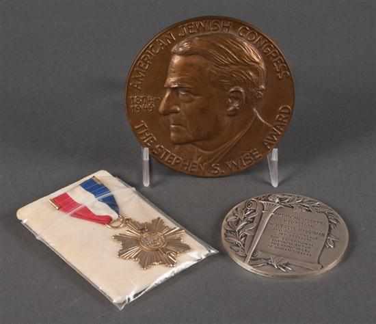 Appraisal: Medals Three items awarded to Wm Averell Harriman comprising Silver