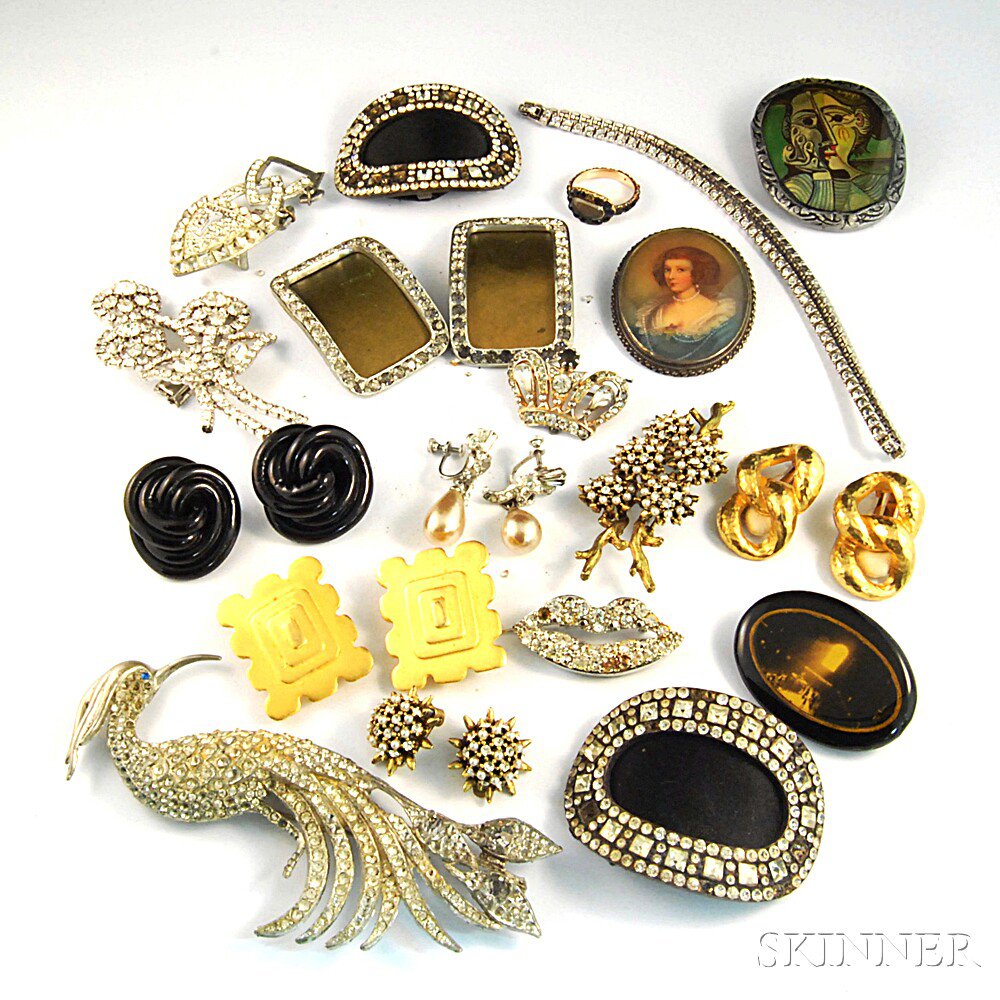 Appraisal: Small Group of Mostly Vintage Costume Jewelry including paste buckles