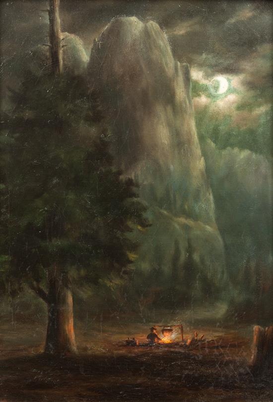 Appraisal: Sale Lot Samuel Daken American - Campfire near Mountain oil