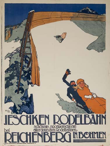 Appraisal: JINDRICH H NICH IESCHKEN RODELBAHN x inches Kunstanstalt Gebr der