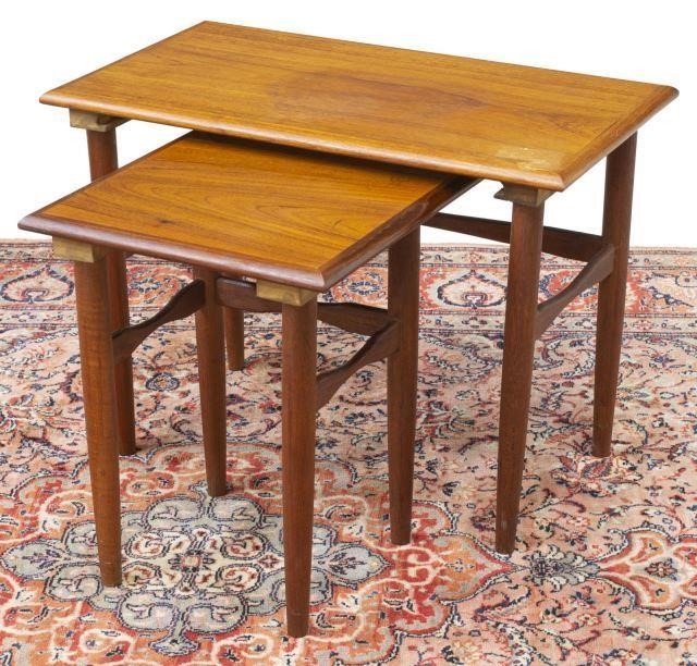 Appraisal: lot of Danish mid-century modern teak nesting tables c s