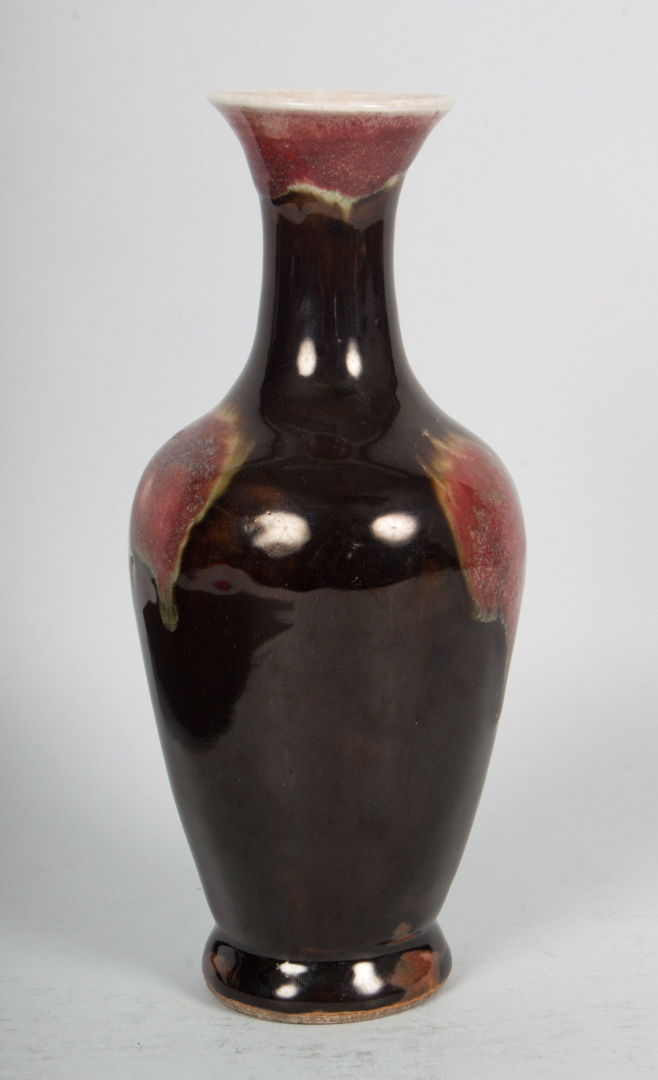 Appraisal: Chinese monochrome porcelain vase brown glaze with Sang du Boeuf