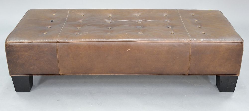 Appraisal: Leather rectangular footstool Leather rectangular footstool Condition All lots are