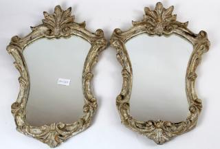 Appraisal: Pair of Italian shield form mirrors Pair of Italian shield