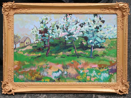 Appraisal: McCRADY Allison American th C Cherry Blossom Time OIL Canvas