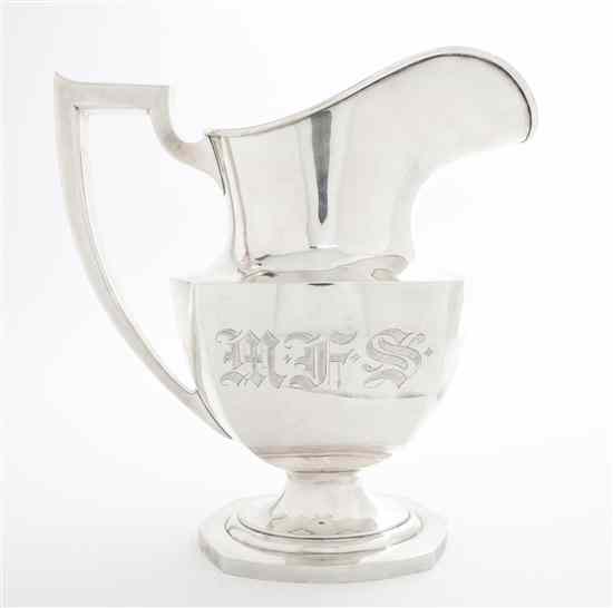 Appraisal: An American Sterling Silver Water Pitcher Watson Company of faceted