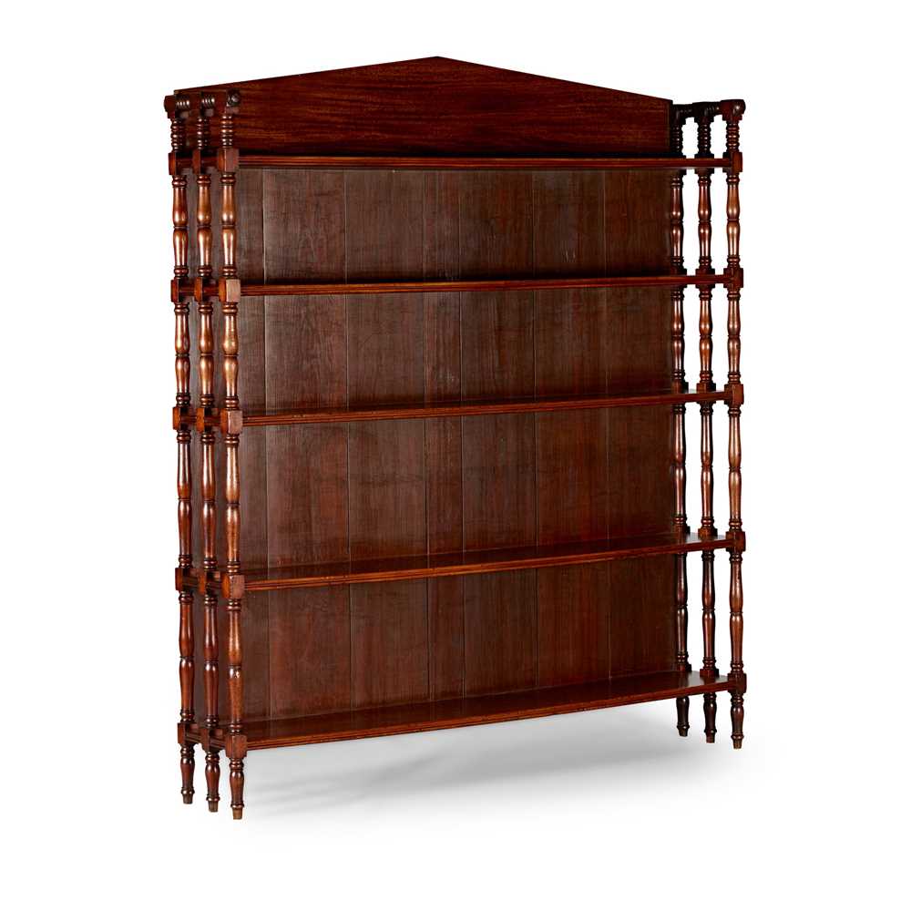 Appraisal: WILLIAM IV MAHOGANY OPEN BOOKCASE POSSIBLY IRISH EARLY TH CENTURY