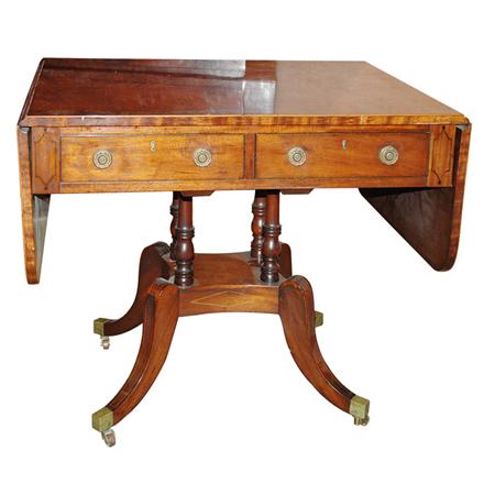 Appraisal: Regency Style Banded Mahogany Sofa Table Estimate nbsp nbsp nbsp