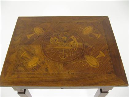 Appraisal: Italian marquetry side table th century The rectangular top centered