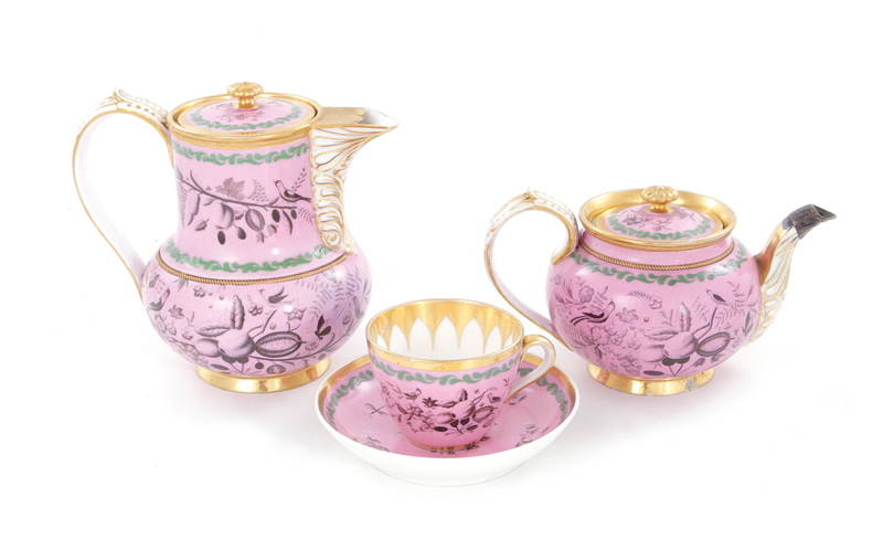 Appraisal: Paris porcelain tea and coffee service circa gilded and green