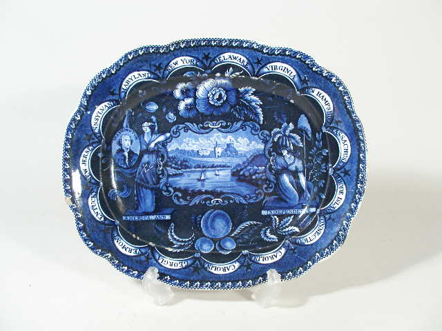 Appraisal: Historical James Clew Staffordshire Platter c - blue white earthenware