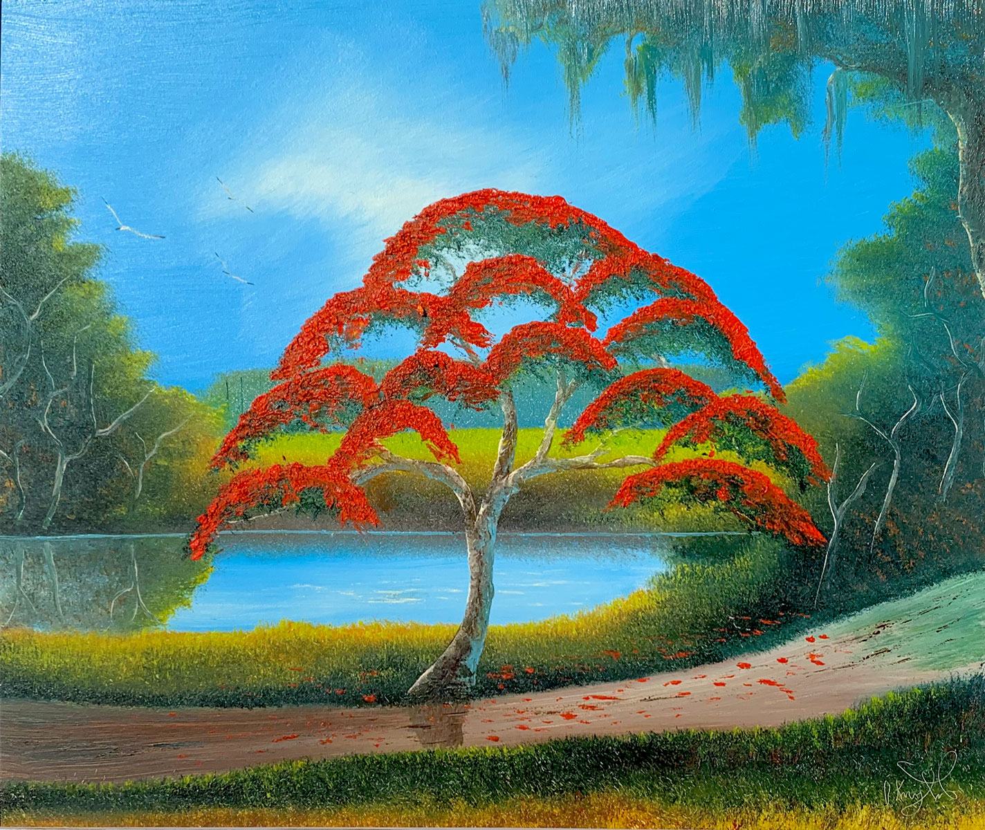 Appraisal: KNIGHT Issac American th C Royal Poinciana Highwaymen River Road